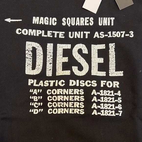 🇺🇸 Mens NWT Black DIESEL Hoodie XXL 🇺🇸 - Picture 2 of 8